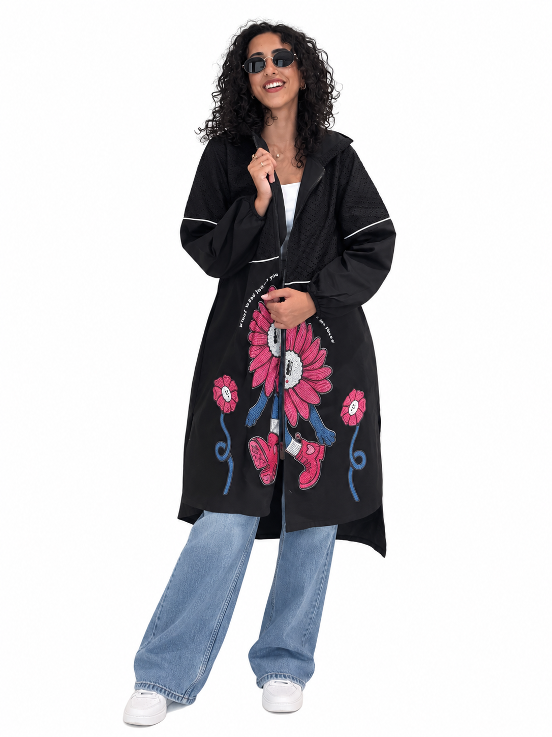 Printed Hooded Cardigan