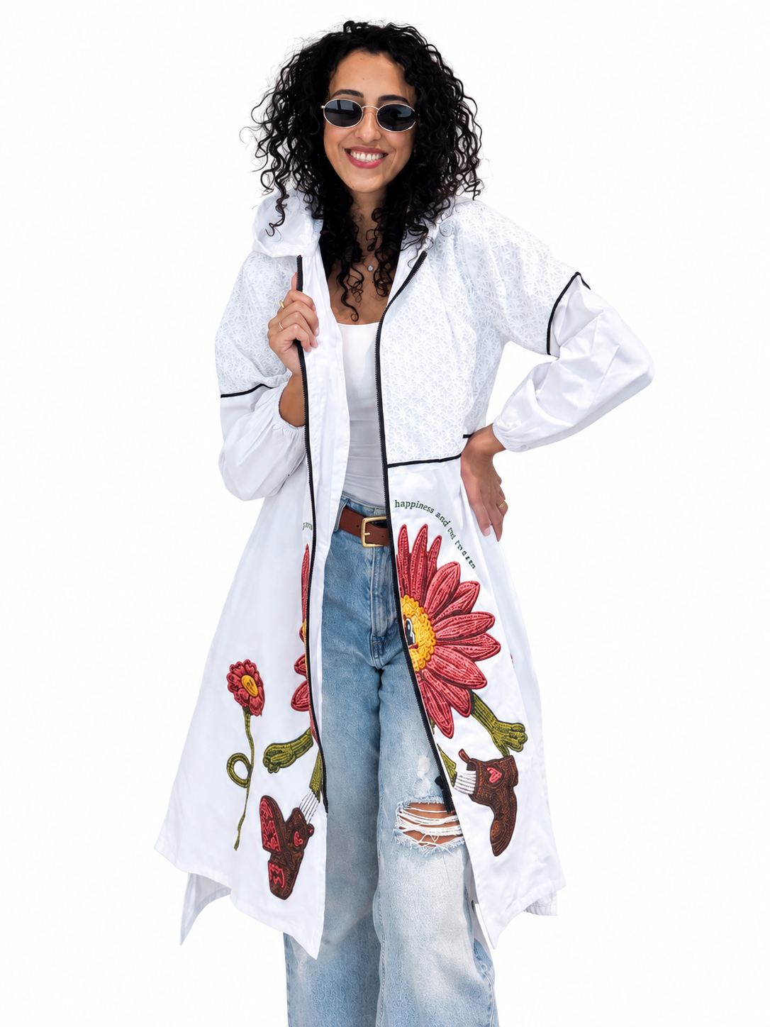 Printed Hooded Cardigan