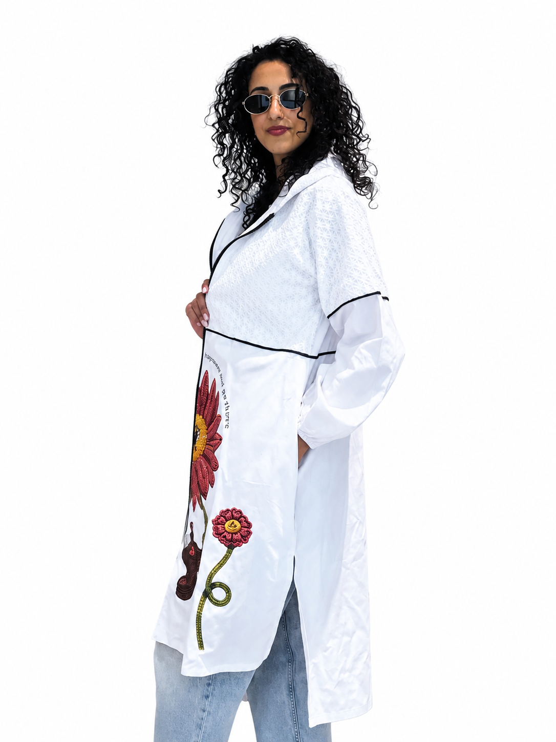 Printed Hooded Cardigan